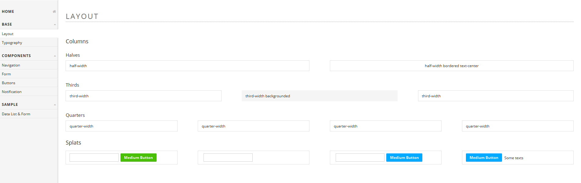 Admin dashboard layout